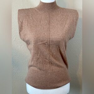 Rachel Zoe Cashmere Mock Turtleneck Sleeveless Sweater
